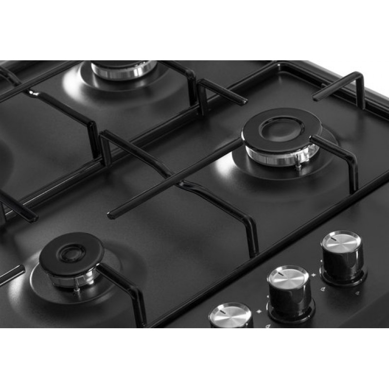 Everglades EVFH8010 - Opzet Gaskookplaat Zwart - 4 Pitten - Vonkonsteking - Vlambeveiliging