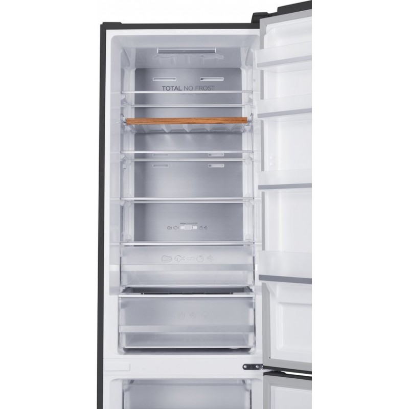 Frilec BONN388-NFD-040AIN - Koelvriescombinatie - Zuinig A-Label - 201 cm Hoog - Display - Fast Freeze - Multiflow - 377L - No Frost - Inox