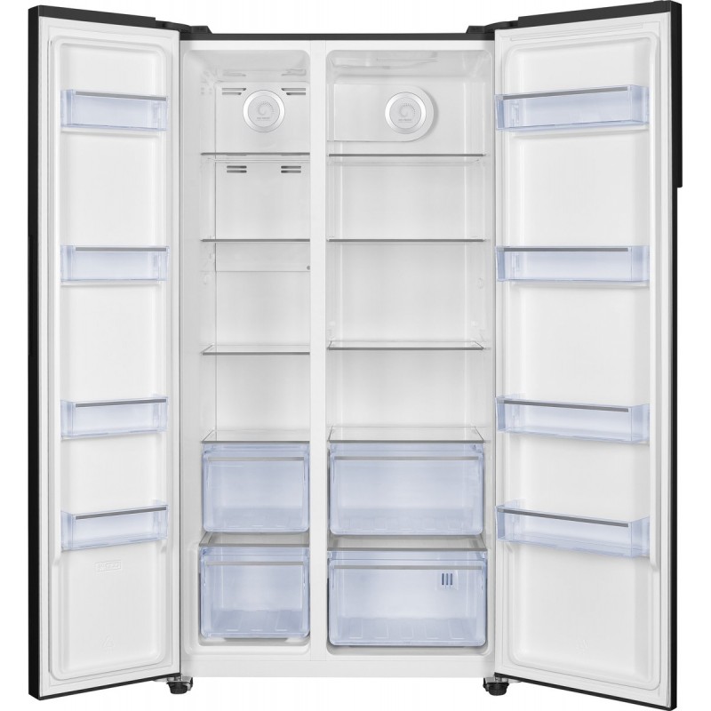 Frilec BONNSBS-630-040CB - Amerikaanse koelkast - Energiezuinig C - No Frost - 5 Jaar Garantie - 2 Deuren - 532 Liter - Super Vries - Digitaal Display - Zwart