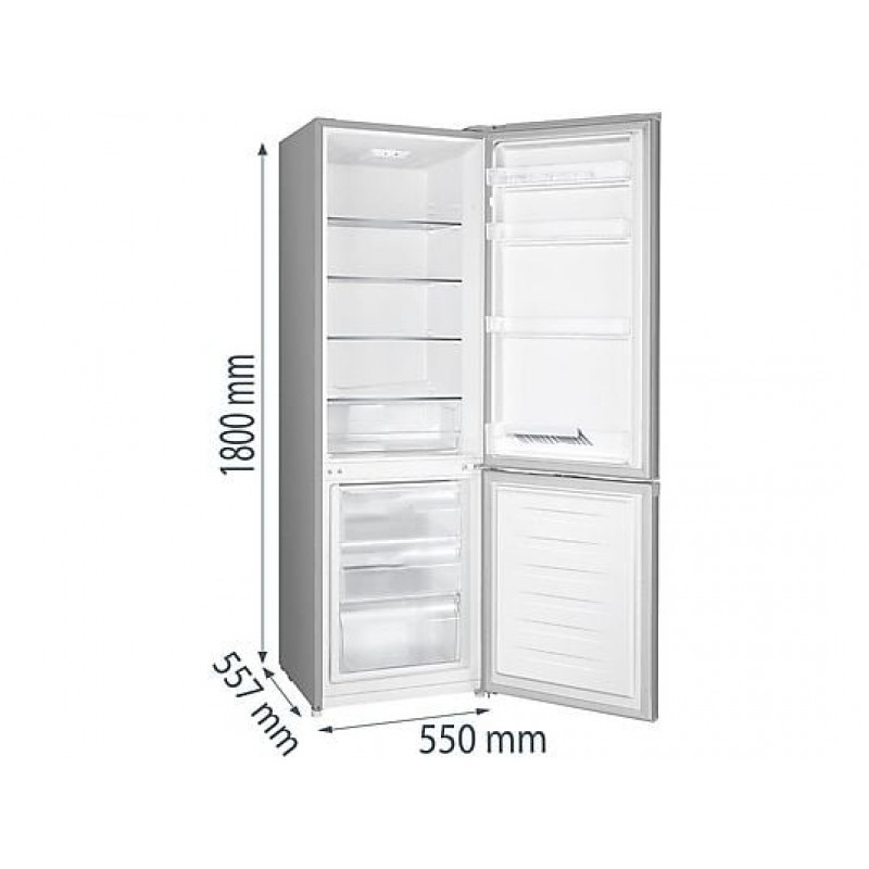 GORENJE RK4182PS4 Koel-vriescombinatie (E, 269 l, 1800 mm hoog, zilver)