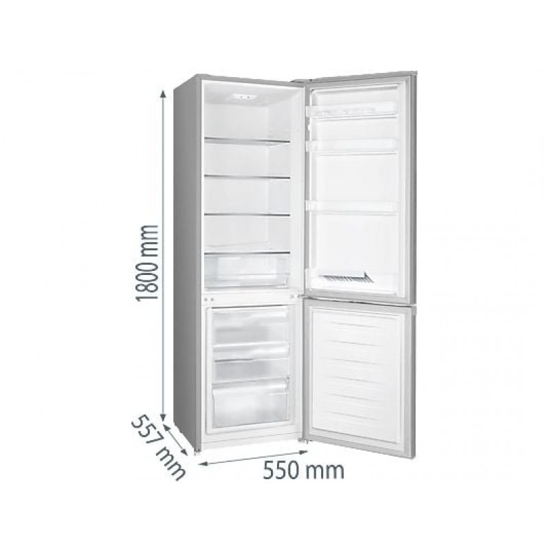 GORENJE RK418DPS4 koel-vriescombinatie (Energielabel D, 269 l, 180 cm hoog, grijs)