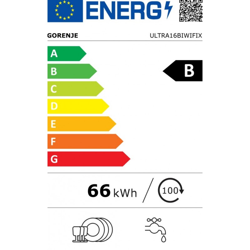 GORENJE ULTRA16BIWIFIX G600 Vaatwasser (half-geïntegreerd, 598 mm breed, 39 dB (A), B)