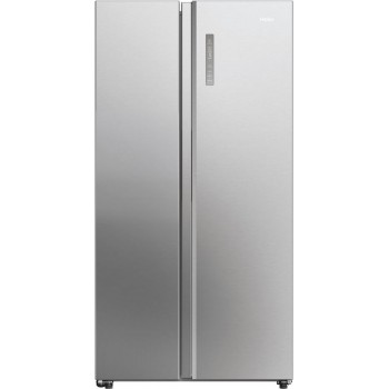 Haier HSW59F18DNMM - Amerikaanse koelkast - 615L - 90 cm - Total No Frost - Energieklasse D - Vochtigheidsregeling voor verser voedsel - Inox Look