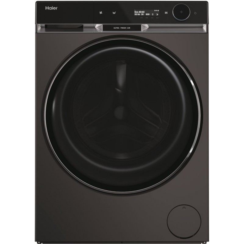 Haier HW100-BD14397PGUS – De stilste wasmachine op de markt – 10 kg – Energieklasse A – Stoomfunctie – Automatische dosering – Direct Motion-motor – Antibacteriële behandeling (ABT) – 16 programma’s – Antraciet
