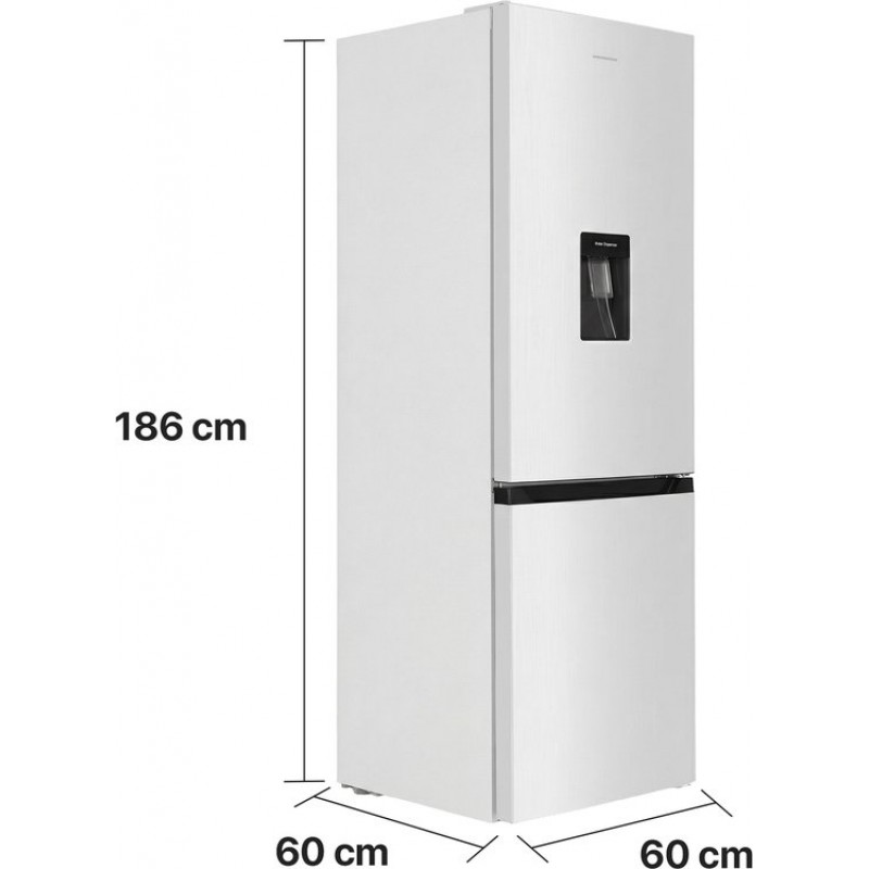 Heinner HCNF-HM291WDE++ Koel-vriescombinatie met Waterdispenser – 291 L – No Frost – Elektronische Temperatuurregeling – Wit
