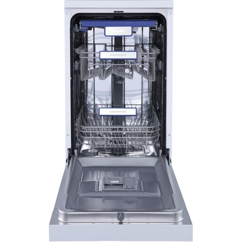 Heinner HDW-FSM45710AWD+++ Vrijstaand Slanke Vaatwasser – 10 Couverts – Elektronische Bediening – Automatische Deuropening – LED Display – Wit