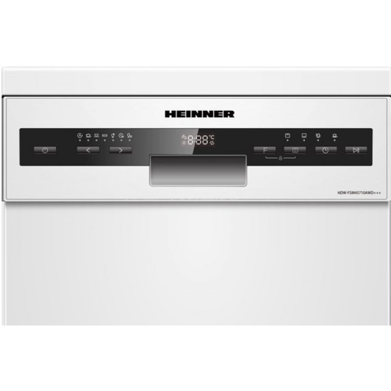 Heinner HDW-FSM45710AWD+++ Vrijstaand Slanke Vaatwasser – 10 Couverts – Elektronische Bediening – Automatische Deuropening – LED Display – Wit
