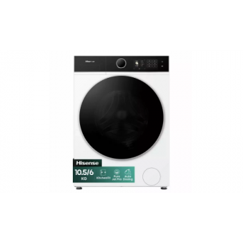 Hisense WD5I1045BWQ – Was-droogcombinatie – 10.5 Kg Wassen – 6 Kg Drogen – 1400 Tpm – Inverter – Autodose – Steam – Wifi