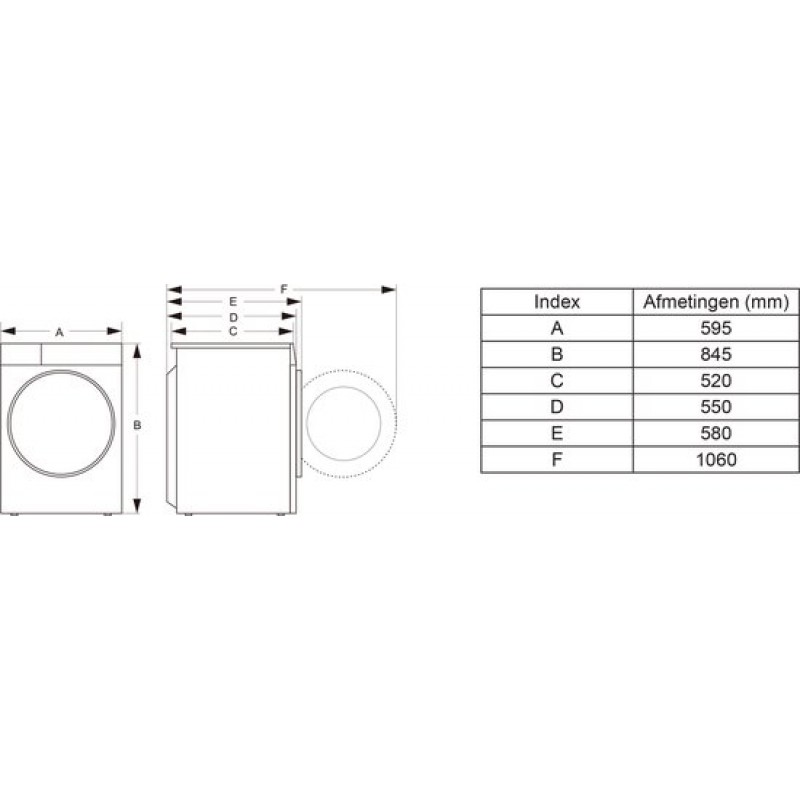 Hisense 3S Serie DH3S802BW3 - Wasdroger met Energielabel C - Warmtepompdroger - 8kg - ConnectLife - Trommelverlichting - AutoDry - Allergy Care