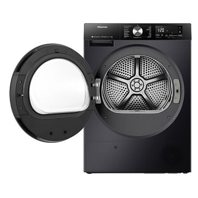 Hisense 3S Serie DH3S902BB3 - Zwarte Wasdroger met Energielabel C - Warmtepompdroger - 9kg - ConnectLife - Trommelverlichting - AutoDry - Quick Dry - Allergy Care