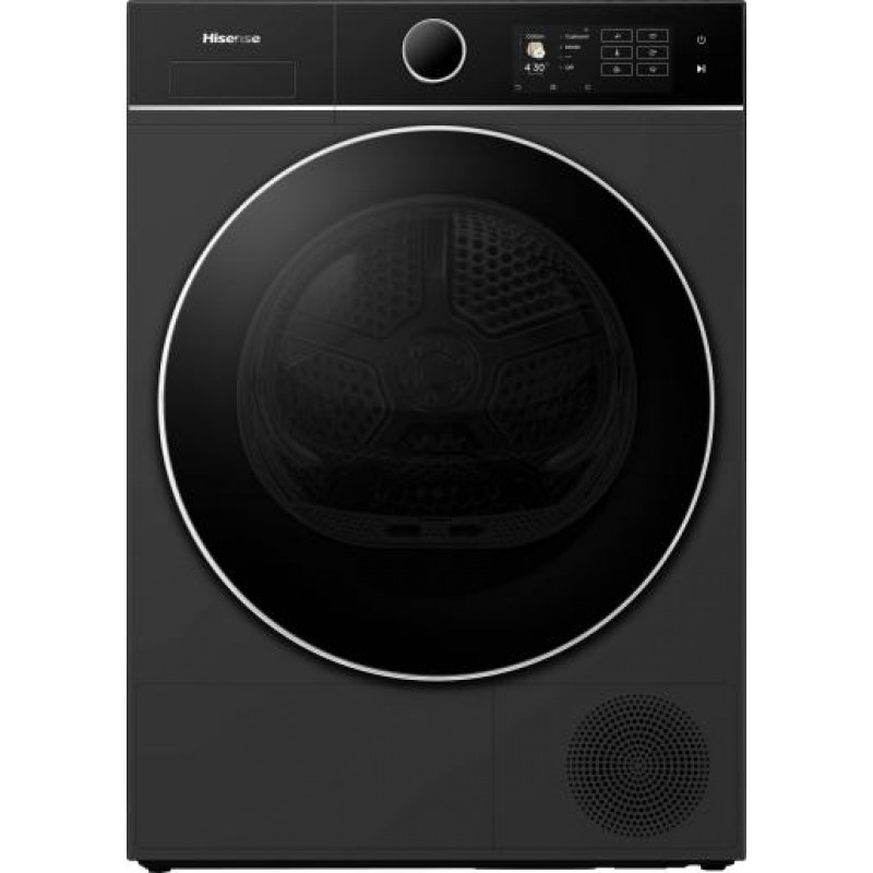 Hisense DH5I104BBAB - Wasdroger - 10 kg - Zwart - Warmtepomp - Vrijstaand - Energieklasse A - Auto Dry - iCare - iDry - Trommelverlichting - ConnectLife - TouchScreen - Stoom functie - Anti Kreuk