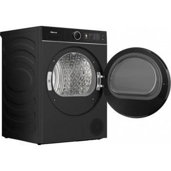 Hisense DH5I104BBAB - Wasdroger - 10 kg - Zwart - Warmtepomp - Vrijstaand - Energieklasse A - Auto Dry - iCare - iDry - Trommelverlichting - ConnectLife - TouchScreen - Stoom functie - Anti Kreuk