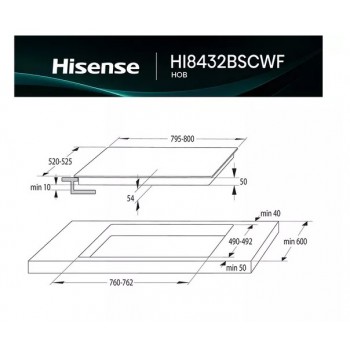 HISENSE Hi6 HI8432BSCWF 80 cm elektrische inductie smart kookplaat - zwart
