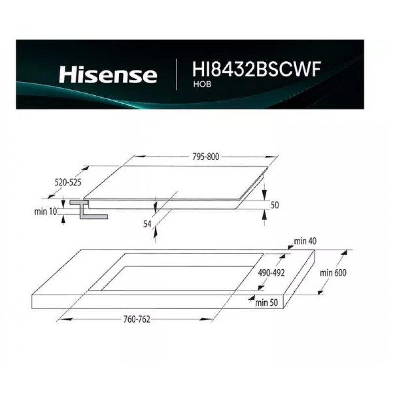 HISENSE Hi6 HI8432BSCWF 80 cm elektrische inductie smart kookplaat - zwart