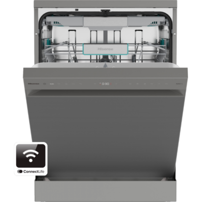 Hisense HS693A90XAD - Vrijstaande Vaatwasser - 60 cm breed - 16 Couverts - Besteklade - 40 dB - Energieklasse A
