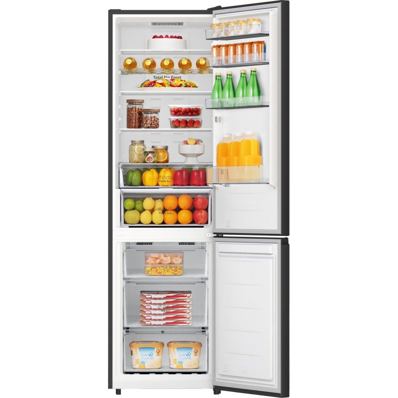Hisense RB440N4AFC - Koelvriescombinatie vrijstaand - Zwart - 336 liter - Rechtsdraaiend (omkeerbaar) - C label - 35 dB(A) - NoFrost