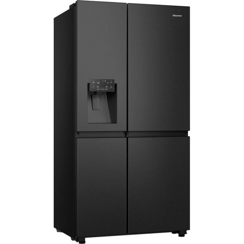 Hisense RS818N4IFD- Amerikaanse koelkast - Energielabel D - Vaste Wateraansluiting - Water- & ijsdispenser - Metal Cooling - No Frost - Multi-Air Flow - Fast Freeze - 35dB (A) - Inverter Compressor - 632 Liter