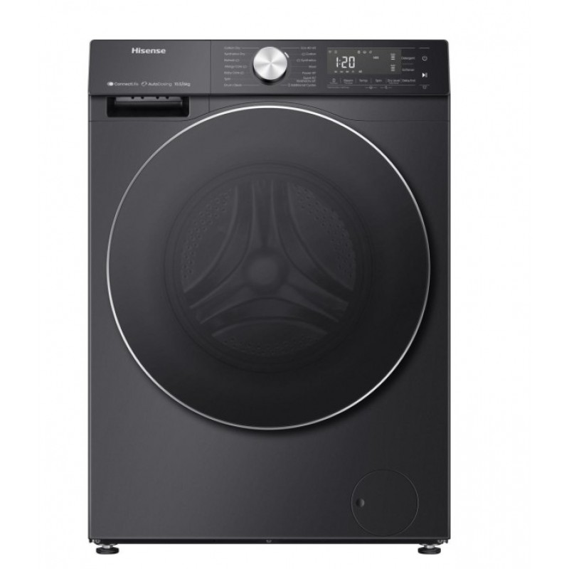 Hisense WD5S1045BB - Was-droogcombinatie - 10.5 kg - 1400 tpm - Energieklasse D - Zwart