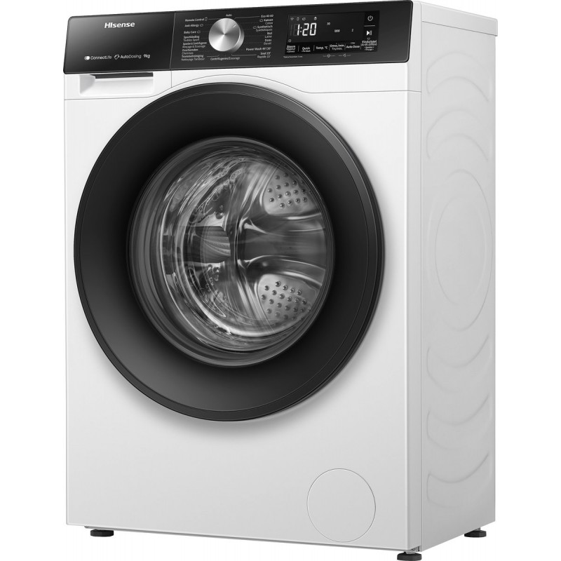 Hisense 3S Serie WF3S9045BW3/BLX - Wasmachine met Energielabel A -30% - 9kg - Autodose - 72dB (A) - Steam Wash - 1400 toeren - Power Wash 49' - ConnectLife - Inhoud Trommel 60 Liter
