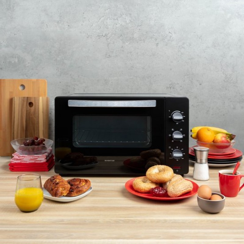 Inventum OV457B Vrijstaande oven - 45L - Hetelucht - Draaispit - 100-230°C - 5 ovenstanden - Zwart