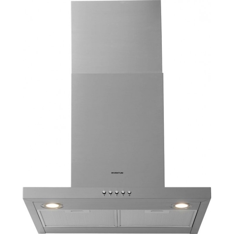 Inventum AKB6005RVS platte wandschouw afzuigkap 60 cm - Afzuigcapaciteit 630 m3/h - Geschikt voor open keuken - 3 standen - Ledspots - Luchtafvoer en recirculatie - RVS