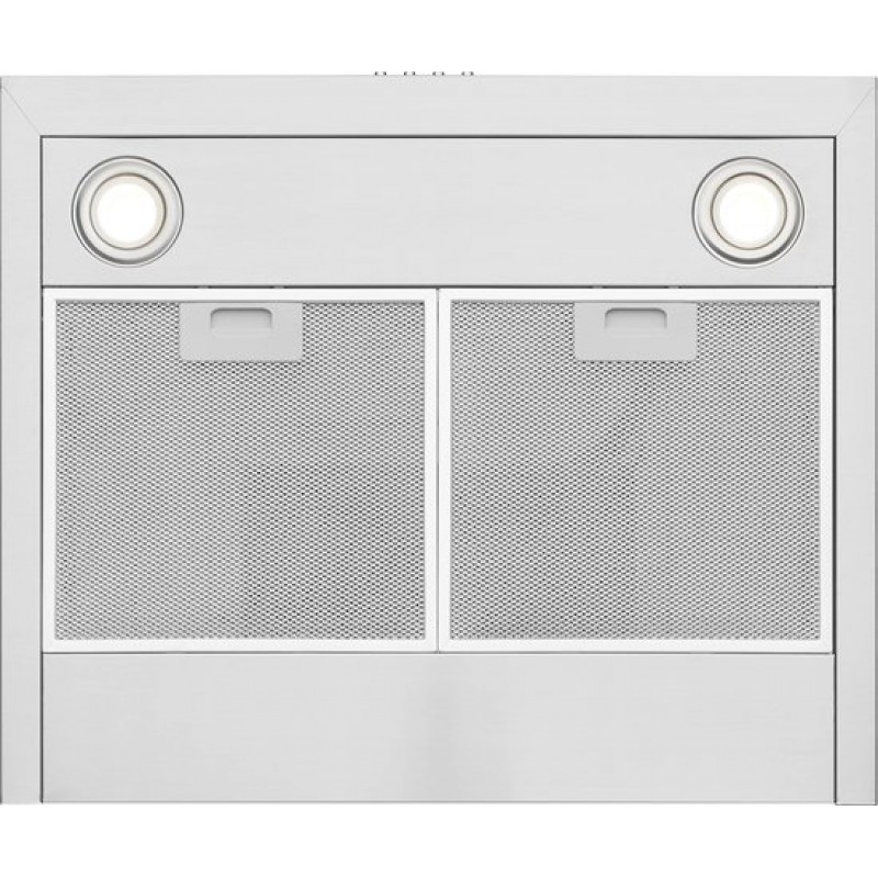 Inventum AKB6005RVS platte wandschouw afzuigkap 60 cm - Afzuigcapaciteit 630 m3/h - Geschikt voor open keuken - 3 standen - Ledspots - Luchtafvoer en recirculatie - RVS