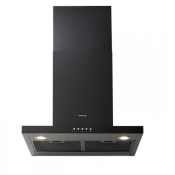 Inventum AKB6005ZWA platte wandschouw afzuigkap 60 cm - Afzuigcapaciteit 630 m3/h - Geschikt voor open keuken - 3 standen - Ledspots - Luchtafvoer en recirculatie - Zwart