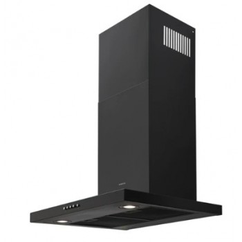 Inventum AKB6005ZWA platte wandschouw afzuigkap 60 cm - Afzuigcapaciteit 630 m3/h - Geschikt voor open keuken - 3 standen - Ledspots - Luchtafvoer en recirculatie - Zwart