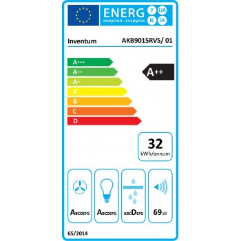Inventum AKB9015RVS - Wandschouw afzuigkap - 90 cm - 700 m3/h - 4 standen - Timer - BLDC motor - Energieklasse A++ - RVS