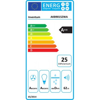 Inventum AKB9015ZWA - Wandschouw afzuigkap - 90 cm - 700 m3/h - 4 standen - Timer - BLDC motor - Energieklasse A++ - Zwart