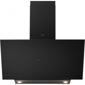 Inventum AKD8005ZWA schuine wandschouw afzuigkap 80 cm - Afzuigcapaciteit 660 m3/h - Geschikt voor open keuken - 4 standen - Timer - Display met tiptoetsen - Ledspots - Luchtafvoer en recirculatie - Zwart