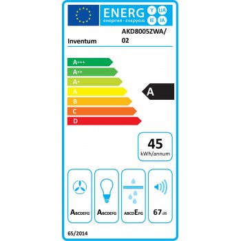 Inventum AKD8005ZWA schuine wandschouw afzuigkap 80 cm - Afzuigcapaciteit 660 m3/h - Geschikt voor open keuken - 4 standen - Timer - Display met tiptoetsen - Ledspots - Luchtafvoer en recirculatie - Zwart