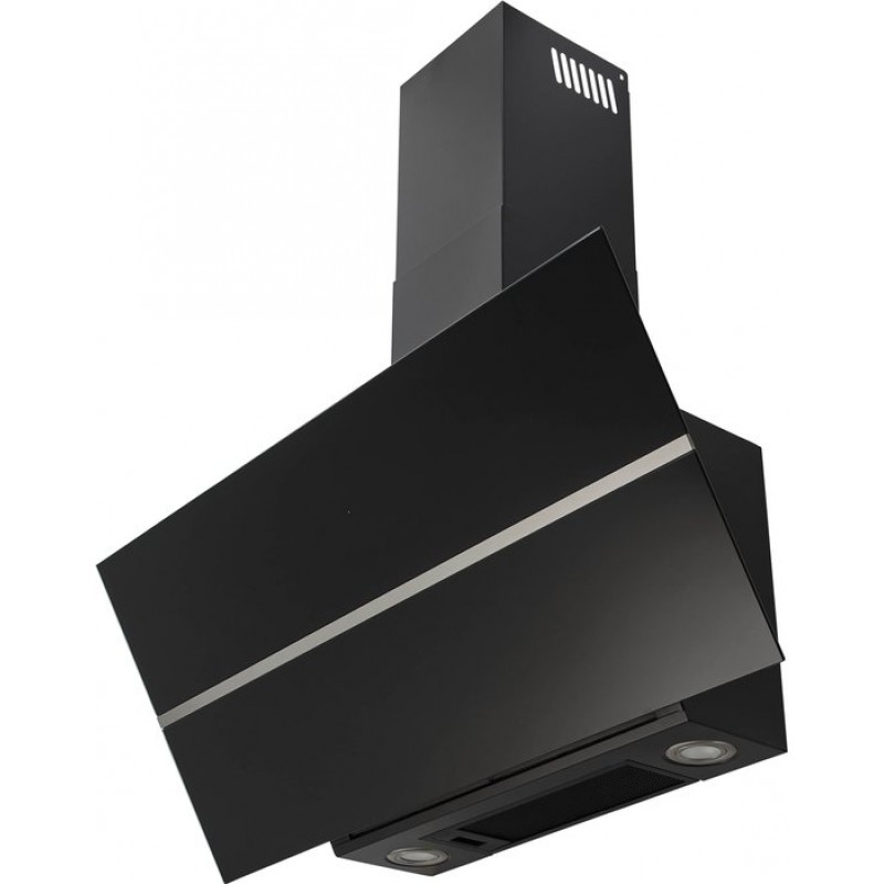 Inventum AKD9015GTZ schuine wandschouw afzuigkap 90 cm - Afzuigcapaciteit 660 m3/h - Geschikt voor open keuken - 4 standen - Timer - Display met tiptoetsen - Automatisch uitschakelen - Ledspots - Energielabel A++ - Luchtafvoer en recirculatie - Zwart