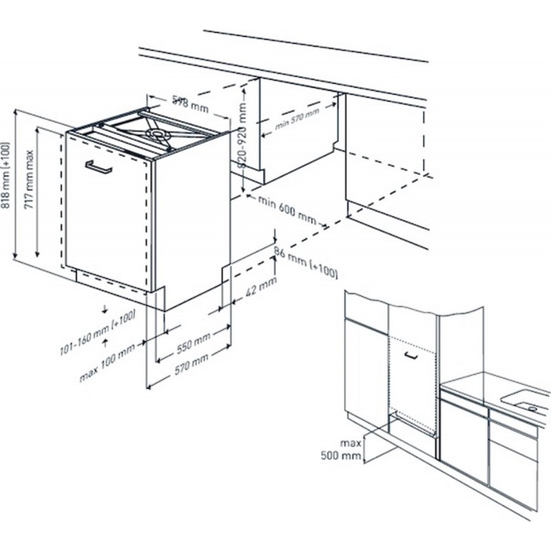 Beko BDIT38532 - CornerIntense - Inbouwvaatwasser
