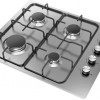 Inventum IKG6011RVS inbouw gaskookplaat 59 cm - 4-pits - Geïntegreerde vonkontsteking - Geschikt voor Nederlands gas - Na ombouw ook geschikt voor Belgisch gas en propaan/butaan - RVS/Zwart