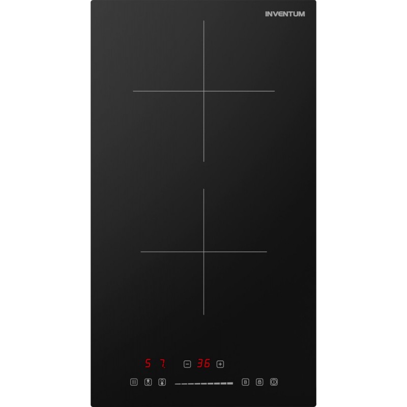 Inventum IKI3008 inbouw inductiekookplaat 30 cm - 1-fase - 2 kookzones - Boost - Timer - Kinderslot - Randloos - Elektrische kookplaat 2 pits - Zwart