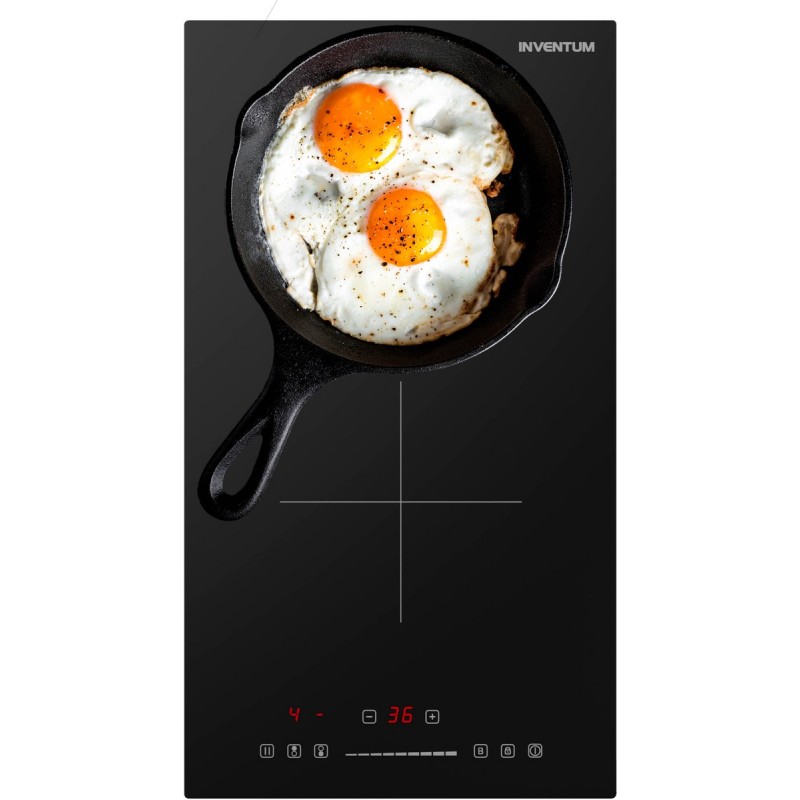 Inventum IKI3008 inbouw inductiekookplaat 30 cm - 1-fase - 2 kookzones - Boost - Timer - Kinderslot - Randloos - Elektrische kookplaat 2 pits - Zwart