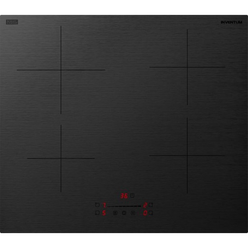 Inventum IKI6008MAT matte inbouw inductiekookplaat 60 cm - 1-fase - 4 kookzones - Boost - Timer - Kinderslot - Randloos - Elektrische kookplaat 4 pits - Mat Zwart