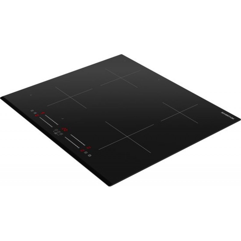 Inventum IKI6035 inbouw inductiekookplaat 60 cm - 1- of 2-fase - 4 kookzones - Bridgefunctie - Boost - Timer - Kinderslot - Facetrand voorzijde - Elektrische kookplaat 4 pits - Zwart