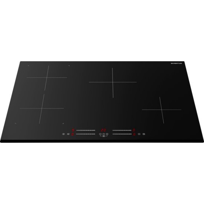 Inventum IKI7735 inbouw inductiekookplaat 77 cm - 1- of 2-fase - 4 kookzones - Bridgefunctie - Boost - Timer - Kinderslot - Facetrand voorzijde - Elektrische kookplaat 4 pits - Zwart