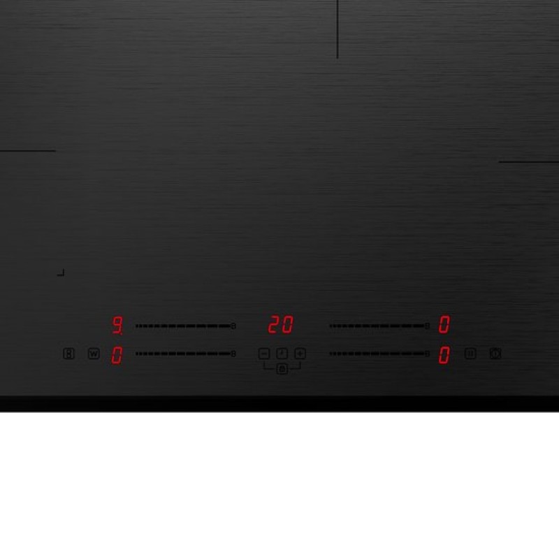 Inventum IKI7735MAT matte inbouw inductiekookplaat 77 cm - 1- of 2-fase - 4 kookzones - Bridgefunctie - Boost - Timer - Kinderslot - Facetrand voorzijde - Elektrische kookplaat 4 pits - Mat Zwart