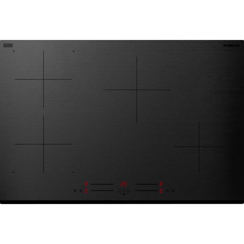 Inventum IKI7735MAT matte inbouw inductiekookplaat 77 cm - 1- of 2-fase - 4 kookzones - Bridgefunctie - Boost - Timer - Kinderslot - Facetrand voorzijde - Elektrische kookplaat 4 pits - Mat Zwart