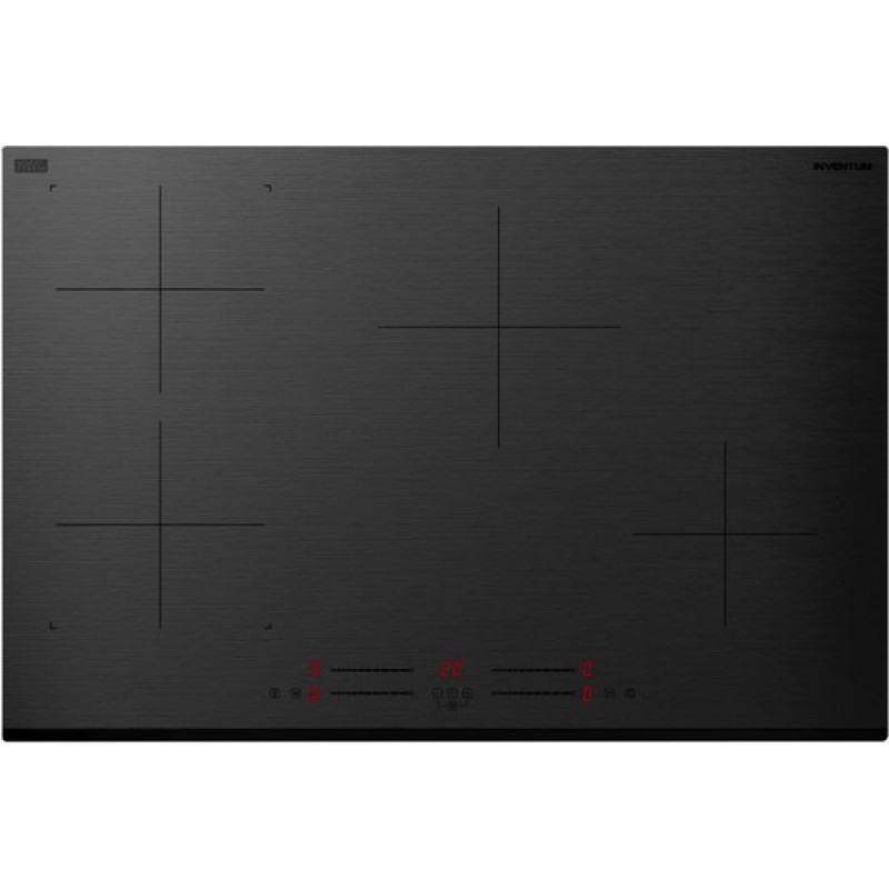 Inventum IKI7735MAT matte inbouw inductiekookplaat 77 cm - 1- of 2-fase - 4 kookzones - Bridgefunctie - Boost - Timer - Kinderslot - Facetrand voorzijde - Elektrische kookplaat 4 pits - Mat Zwart