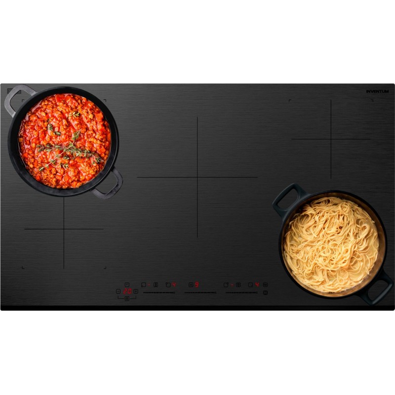 Inventum IKI9035MAT matte inbouw inductiekookplaat 90 cm - 2-fase - 5 kookzones - 2x Bridgefunctie - Boost - Timer - Kinderslot - Facetrand voorzijde - Elektrische kookplaat 5 pits - Mat Zwart