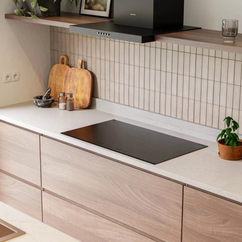 Inventum IKI9035MAT matte inbouw inductiekookplaat 90 cm - 2-fase - 5 kookzones - 2x Bridgefunctie - Boost - Timer - Kinderslot - Facetrand voorzijde - Elektrische kookplaat 5 pits - Mat Zwart