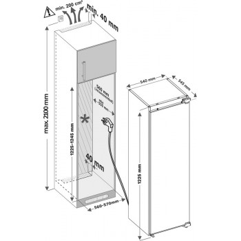 Inventum IKK1222D 122 cm energiezuinige inbouw koeler - Zeer stil - Koelkast 193 liter - Vershoudlade - Superkoelen - Vakantiestand - Deuralarm - Led-verlichting - Deur op deur - Wit