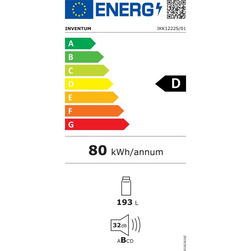 Inventum IKK1222S 122 cm energiezuinige inbouw koeler - Zeer stil - Koelkast 193 liter - Superkoelen - Vakantiestand - Vershoudlade - Sleepdeur - Wit