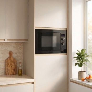 Inventum IMC6032FZWA Inbouw combimagnetron - 32L - 1000W - 38cm - Hetelucht- en grillfunctie - Zwart