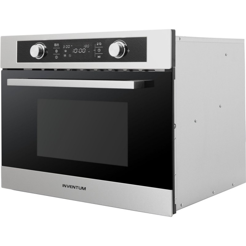 Inventum IMC6044RK - Inbouw combi-oven - Hetelucht - Magnetron - Grill - 44 liter - 45 cm hoog - Tot 230 graden - RVS/Zwart