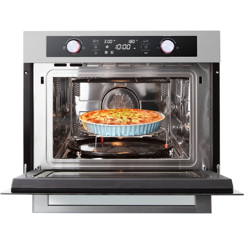 Inventum IMC6044RK - Inbouw combi-oven - Hetelucht - Magnetron - Grill - 44 liter - 45 cm hoog - Tot 230 graden - RVS/Zwart